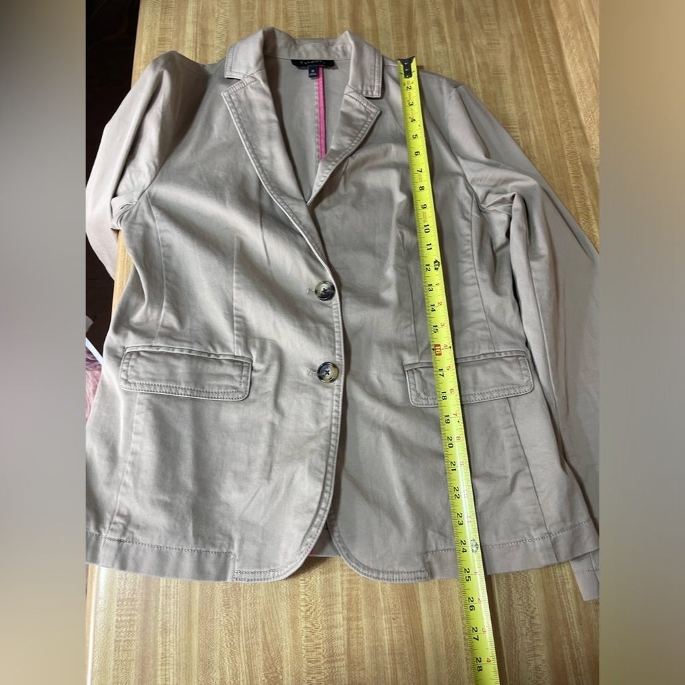 Talbots khaki colored cotton feel blazer jacket women’s size 10 - Picture 16 of 16
